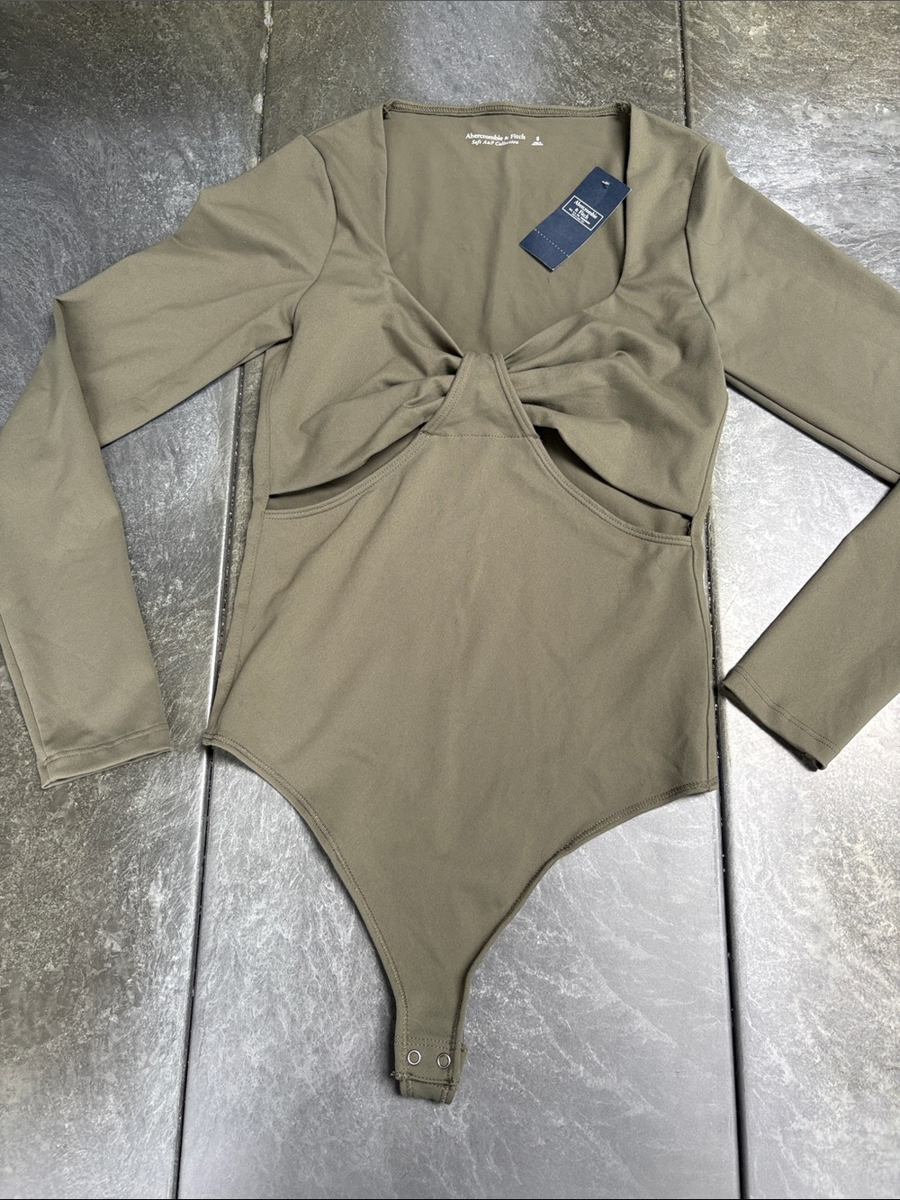 Abercrombie & Fitch Olive Green Scoop Neck Top